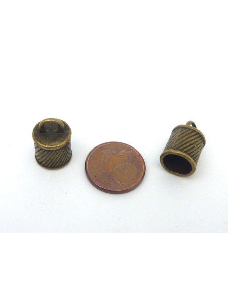 R-4 Embouts pour cordon de 8mm en métal de couleur bronze