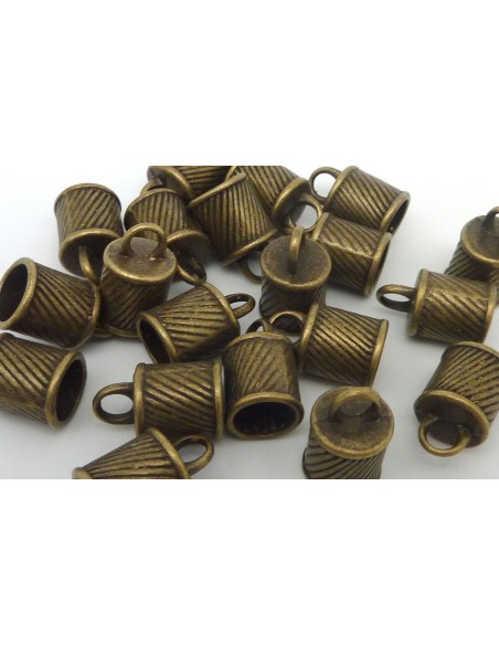 R-20 Embouts pour cordon de 8mm en métal de couleur bronze