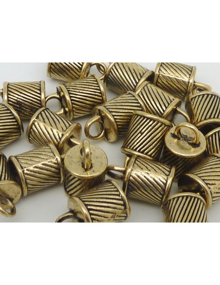 4 Embouts pour cordon 7,9mm, cache nœud, fermoir en métal de couleur jaune pâle