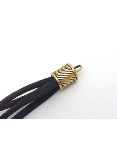 4 Embouts pour cordon 7,9mm, cache nœud, fermoir en métal de couleur jaune pâle