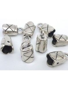 2 Embouts pour cordon 11,3mm, cache nœud, fermoir en métal argenté style cloche