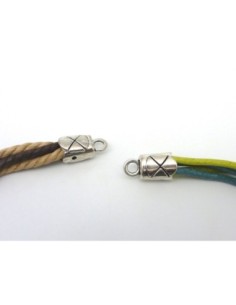 2 Embouts pour cordon 11,3mm, cache nœud, fermoir en métal argenté style cloche 2
