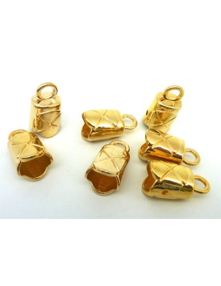 2 Embouts pour cordon 11,3mm, cache nœud, fermoir en métal doré style cloche