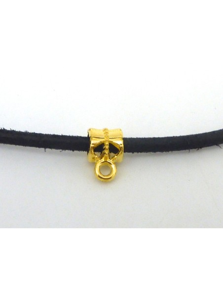 R-10 Perles support breloque tonneau ajouré 10,9mm en métal doré