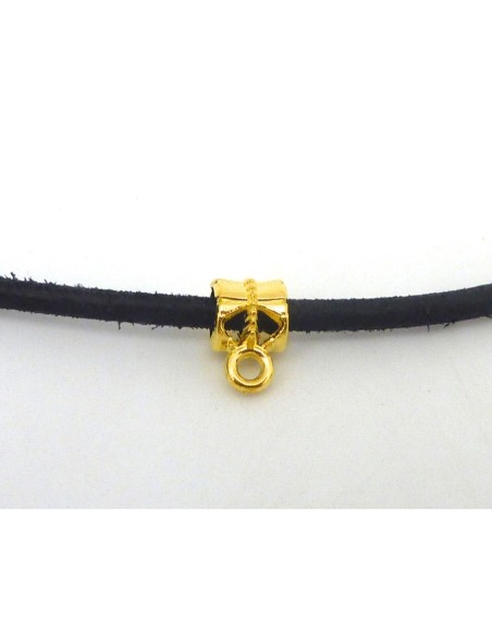 R-10 Perles support breloque tonneau ajouré 10,9mm en métal doré