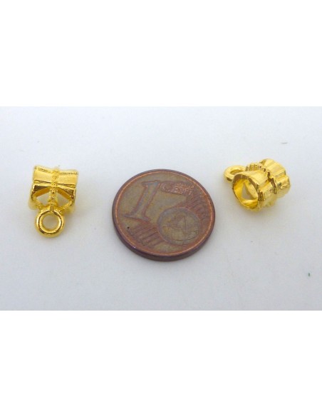 R-10 Perles support breloque tonneau ajouré 10,9mm en métal doré