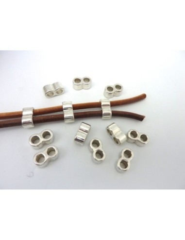 Connecteur multi rangs en métal argenté