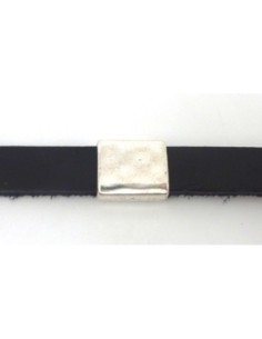 Perle passant argenté pour cuir de 10mm