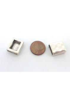 Perle passant argenté pour cuir de 10mm 2