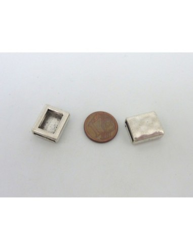 Perle passant argenté pour cuir de 10mm