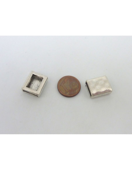 Perle passant argenté pour cuir de 10mm Perle passant argenté pour cuir de 10mm