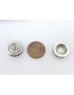 5 Perles passant ronde motif spirale en métal argenté... 2