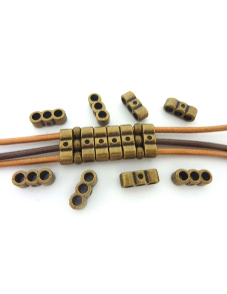 Perle connecteur multi rangs bronze en métal