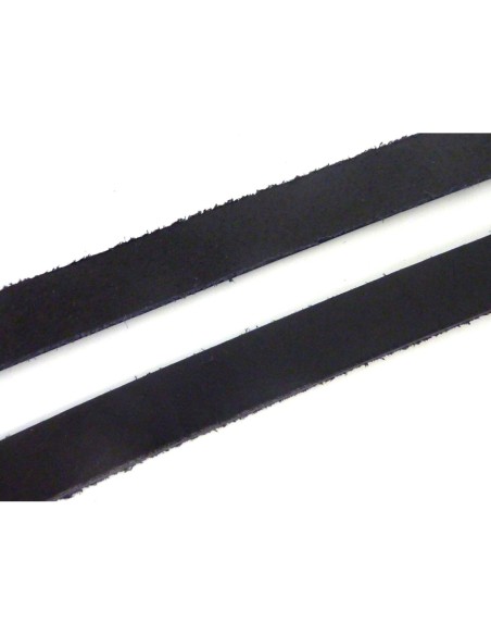 Lanière cuir plat largeur 10mm x 1,7mm de couleur noir - Cuir véritable origine europe