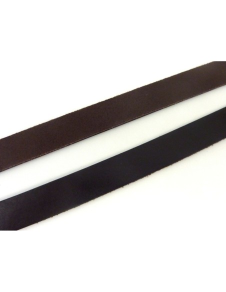 Lanière cuir large marron foncé