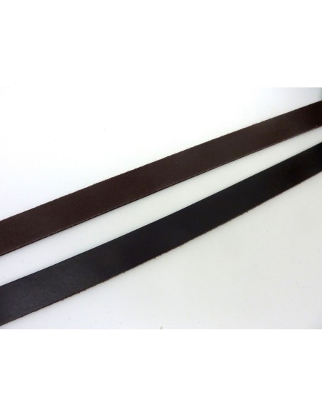 Lanière cuir large marron foncé 15mm pour anse de sac