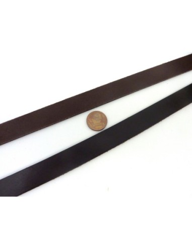 Lanière cuir large marron foncé pour création bracelet homme