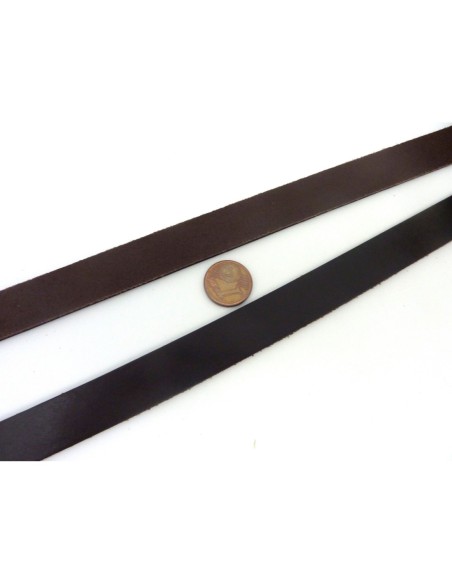 Lanière cuir large marron foncé pour création bracelet homme