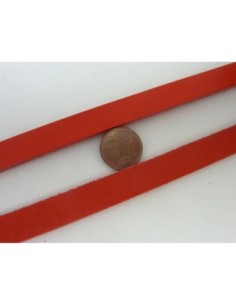 Lanière cuir plat 15mm rouge vif 2
