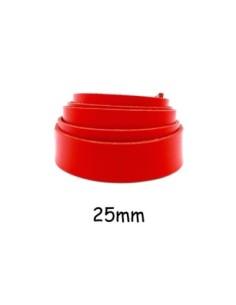 Lanière cuir large rouge 25mm - Cuir Véritable pour anse de sac, bracelet