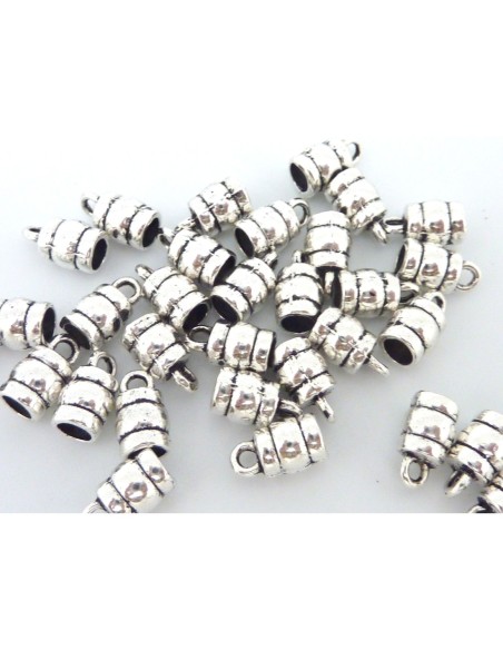 Embout argenté pour cordon cuir de 3,5mm