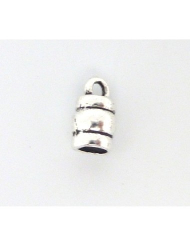 Embout argenté pour cordon cuir  en métal argenté de 3,5mm
