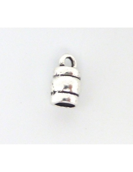 Embout argenté pour cordon cuir  en métal argenté de 3,5mm