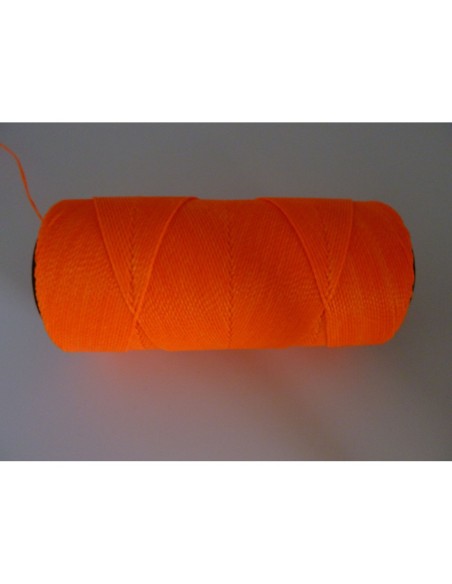 Fil polyester ciré de couleur orange fluo 0,8mm