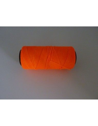 Fil polyester ciré de couleur orange fluo 0,8mm