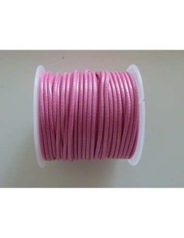 6m Cordon polyester enduit 1,5mm souple imitation cuir couleur rose bonbon