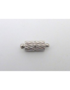 R-Fermoir aimanté tube strié effet brillant 5mm en métal...