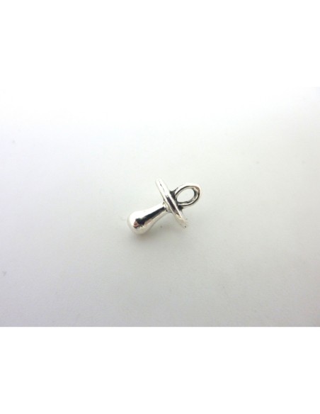 20 Breloques tétine 13,3mm en métal argenté