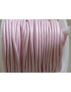 6m Cordon polyester enduit 1,8mm souple imitation cuir rose pâle