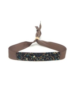 Kit de création Bracelet ruban fauve ajustable et...