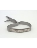 Kit de création Bracelet Strass et ruban gris clair ajustable