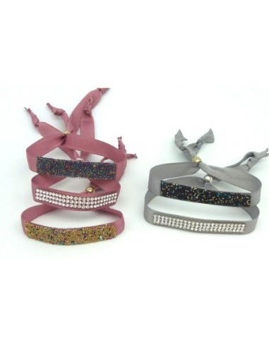 Kit de création Bracelet Strass et ruban gris...