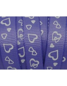R-5m Ruban fantaisie 10mm coeur blanc sur fond mauve 2