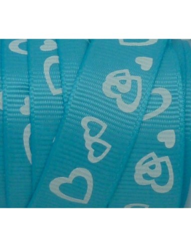 Ruban fantaisie 15mm imprimé coeur pas cher