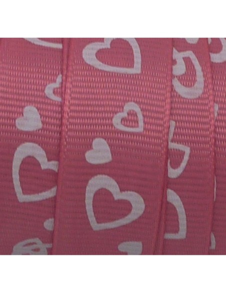 Ruban galon 15mm motif coeur pas cher