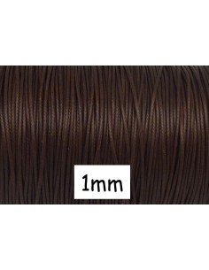 Cordon polyester enduit 1mm marron foncé brillant