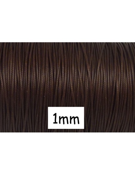 Cordon polyester enduit 1mm marron foncé brillant