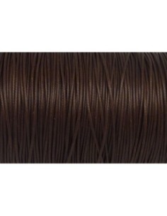 Cordon polyester enduit 1mm marron foncé brillant 2
