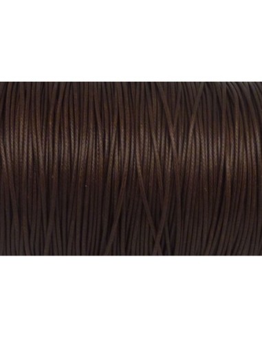 Cordon polyester enduit 1mm marron foncé brillant