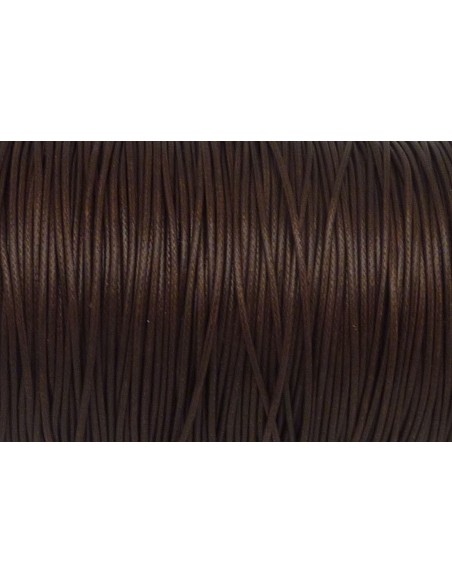 Cordon polyester enduit 1mm marron foncé brillant