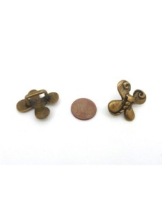 Perle passant papillon 23,5mm en métal de couleur bronze... 2