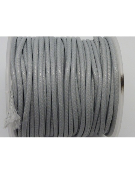 6m Cordon polyester enduit 1,6mm souple imitation cuir couleur gris clair