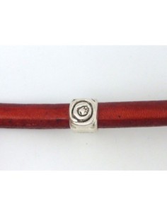 Perle passant argenté à gros trou pour cuir régaliz 2