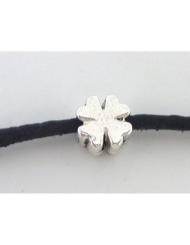 Perle metal à gros trou trèfle