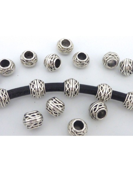 Perle argenté à gros trou