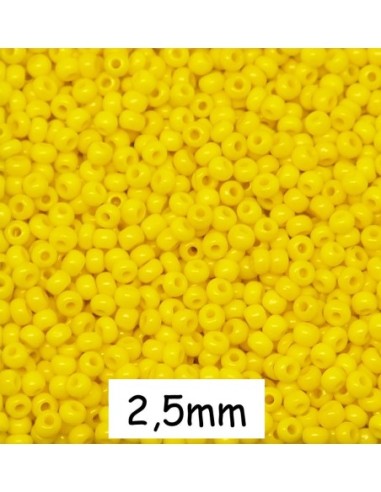 Petite perle de rocaille 2,5mm jaune pour tissage